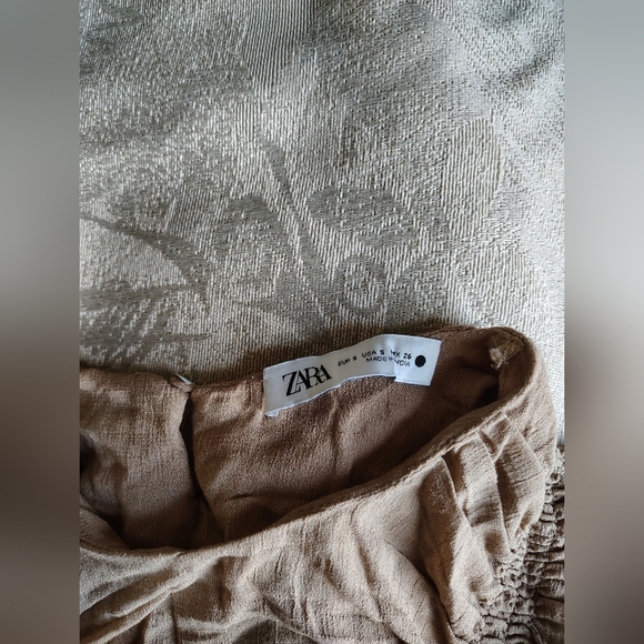 Zara Taupe Ruched Blouse - Picture 4 of 4